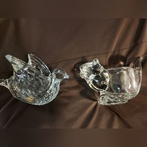 Avon Vintag Clear Glass Bird and Squirrel Figurines